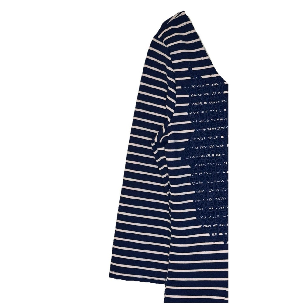Free People Women's Dress Nautical Knotty Jersey Knit Striped Blue White Large‎ - Picture 3 of 9